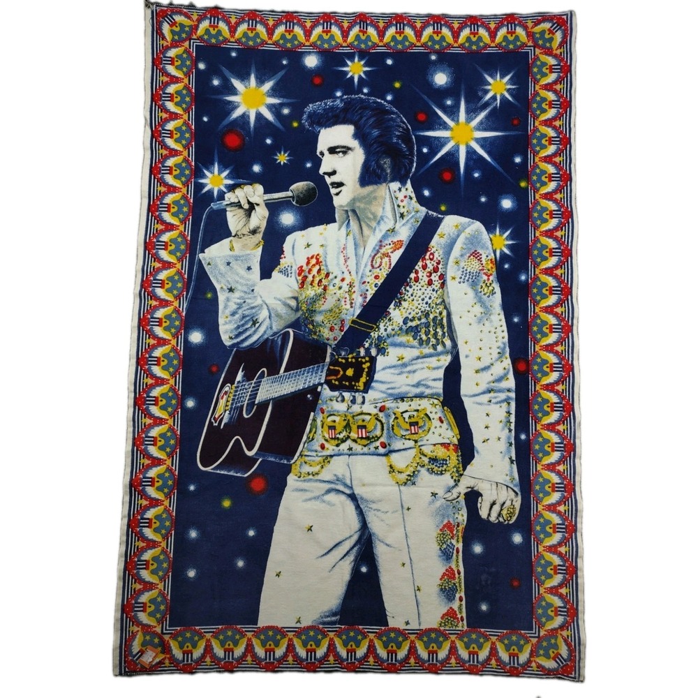 Vintage Elvis Presley Tapestry Wall Hanging A.T.C. 33" x 50" Iconic Jumpsuit